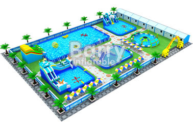 Outdoor Mobile Huge Inflatable Pool Water Park  , Waterpark Aqua Park