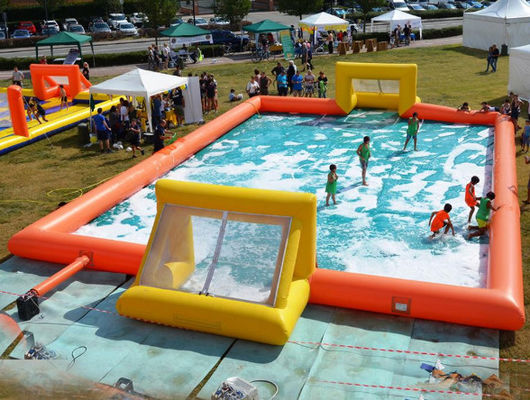 0.55mm PVC Inflatable Soap Soccer Field Game Fully Customized
