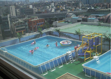 Outdoor Square Metal Frame Pool , Metal Frame Swimming Pool For Rental