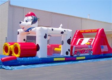 Cartoon Inflatable Obstacle Course , Dog Inflatable Obstacle For Kid Playing