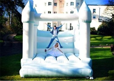 White And Blue Color Inflatable Bouncer , Wedding Inflatable Bouncer For Sale