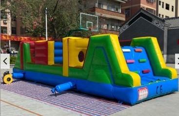 0.55mm PVC Inflatable Bouncer Obstacle Course 12mL*6mW*4mH UV Resistant