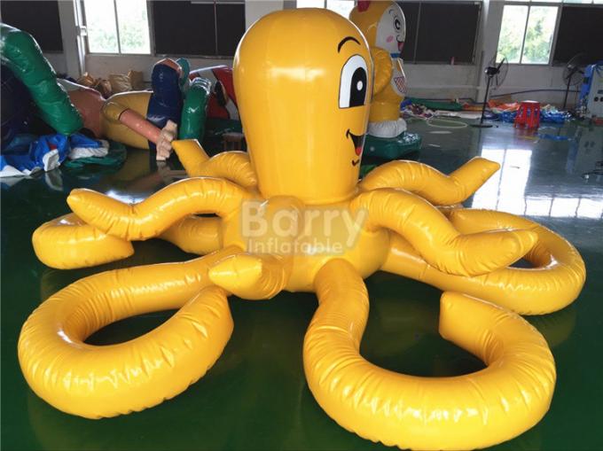 Customized Yellow Octopus Inflatable Pool Floats For Aqua Water Park